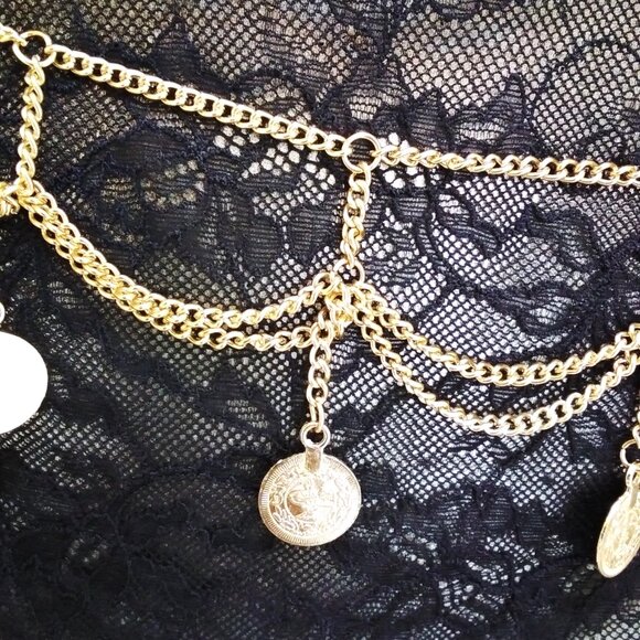 Body Waist Chain Vintage Gold Coin Belly Dance Chain Jewelry - Picture 3 of 5